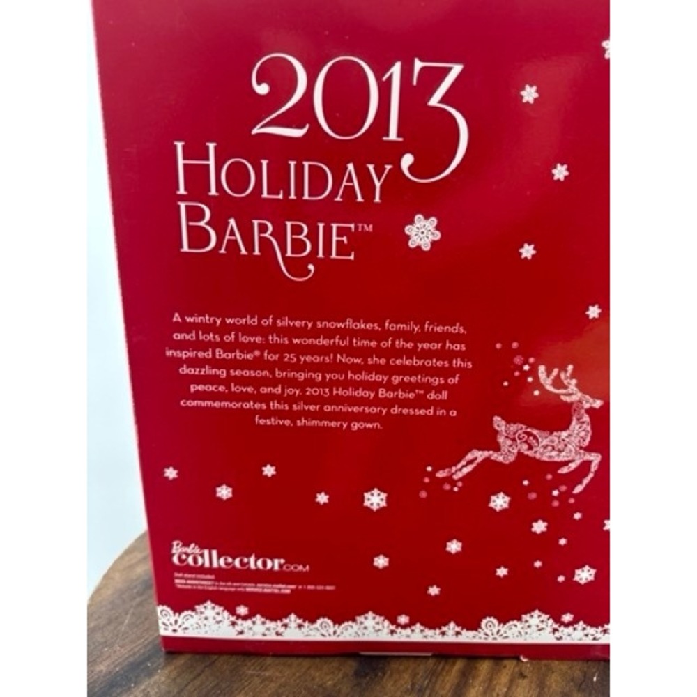 Mattel NEW 2013 Holiday Barbie 25th Anniversary Silver Gown Collector Doll - Picture 6 of 8